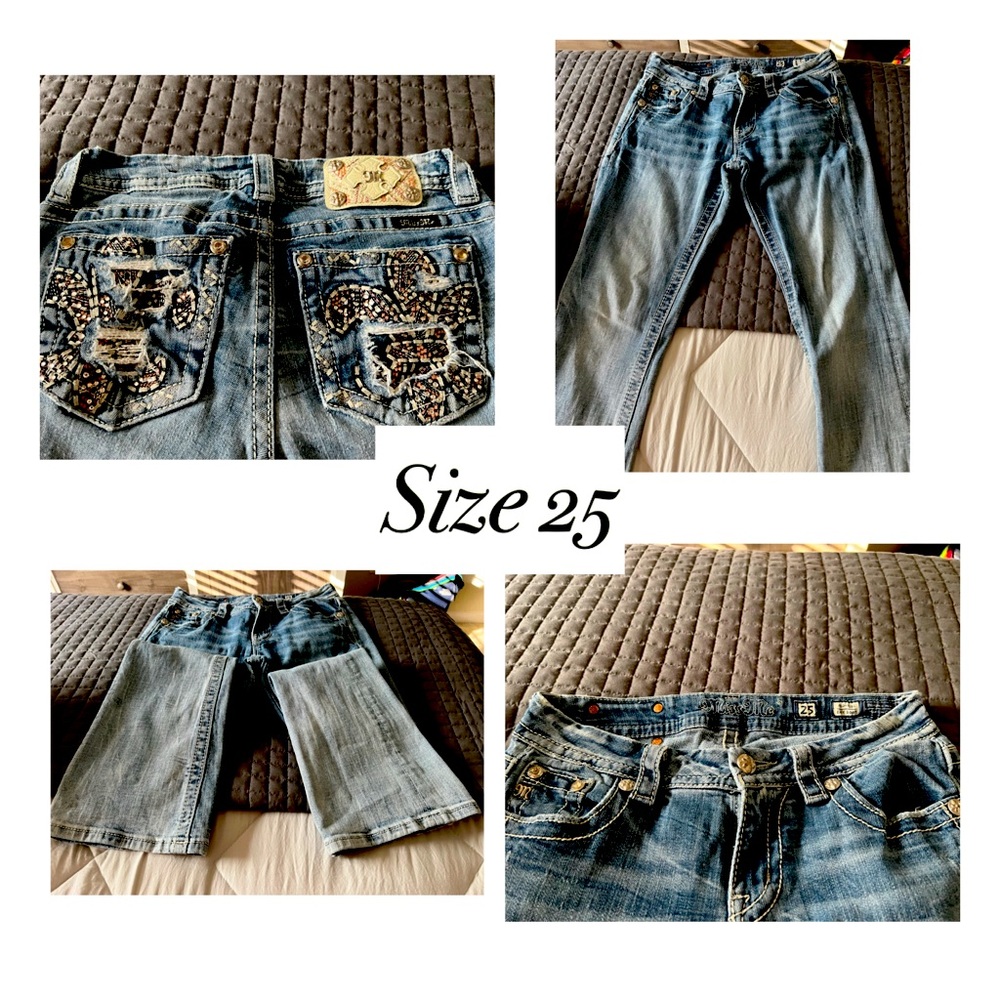 Size 25 miss me mid rise easy boot jeans
